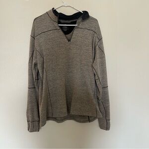 KÜHL Quarter Zip Performance Pullover Gray Black Trim Size XL